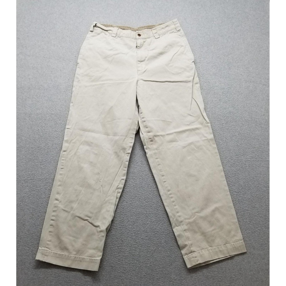 Abercrombie & Fitch Pants Mens 34x32 Ivory Khakis Pockets Cotton